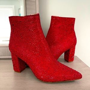 Betsey Johnson Cady Red Boots sz 9